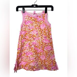 Gretchen Scott flamingo girls cotton Mini Bow dress size 6 EUC Lined